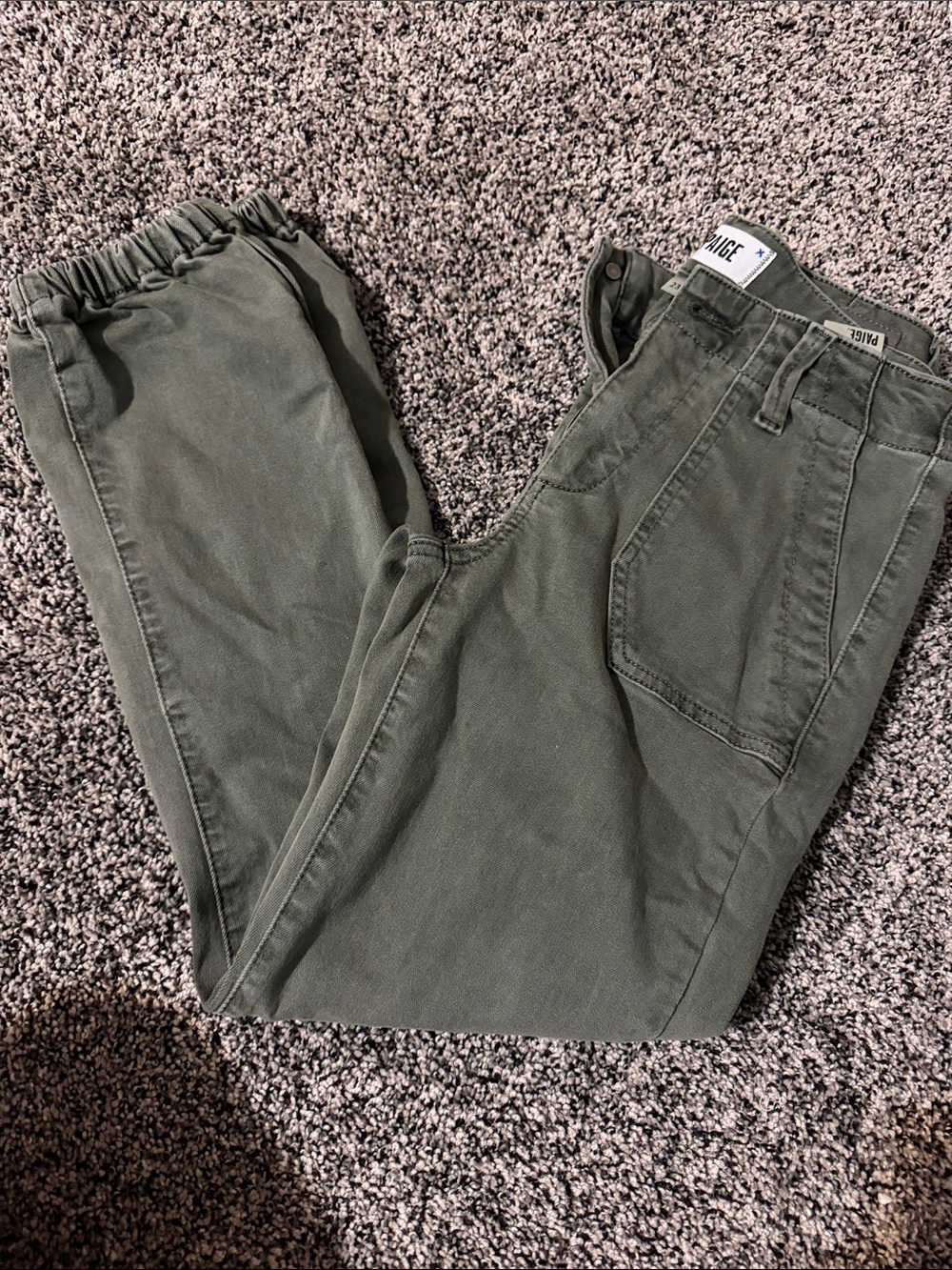 PAIGE Olive Green Utility Jogger Pants